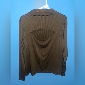 Army green cutout front tee